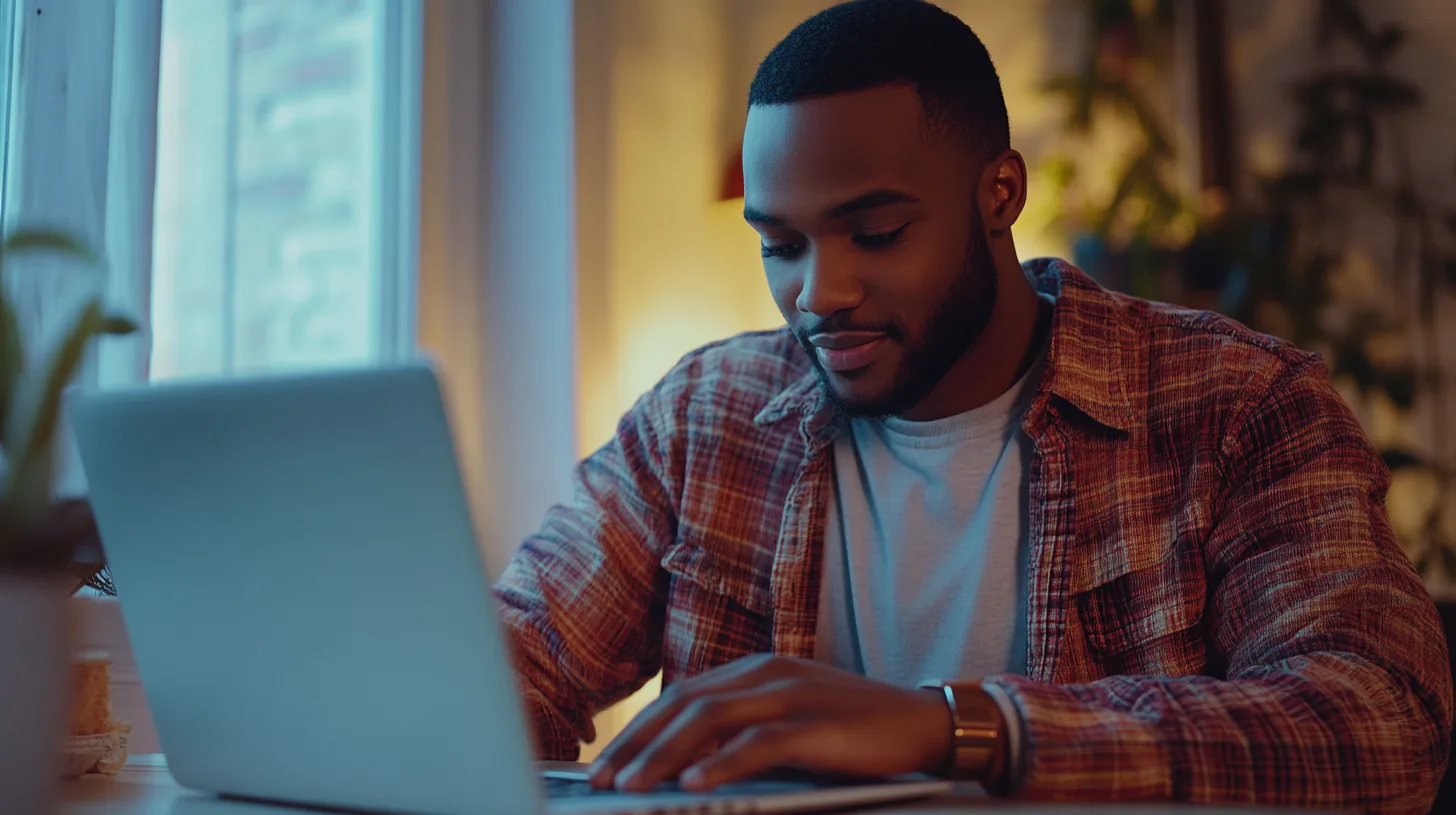 Person starting a personal loan application online