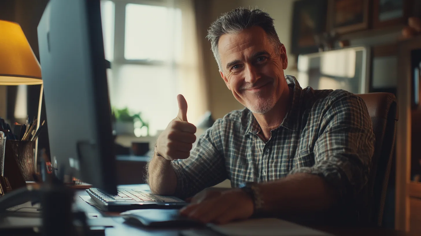 Happy customer reviewing Minute Loan Center experience